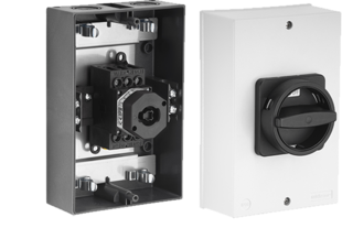 Lasttrennschalter im Isolierstoffgehäuse, 175 x 115 x 100mm (H x B x T), IP66, EMV-Anwendung, 32A, 3-polig+1N.C.&1N.O., ON/OFF, 90°, 0H.12, Griff schwarz, Typ: H226-41311-715N1